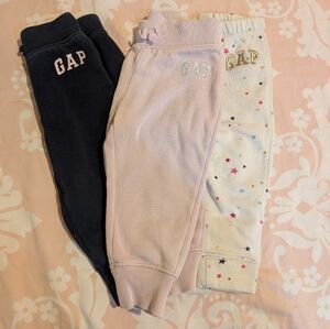 Baby Gap sweatpants for baby girls. 3 pack 18-24 months. Navy blue, pink